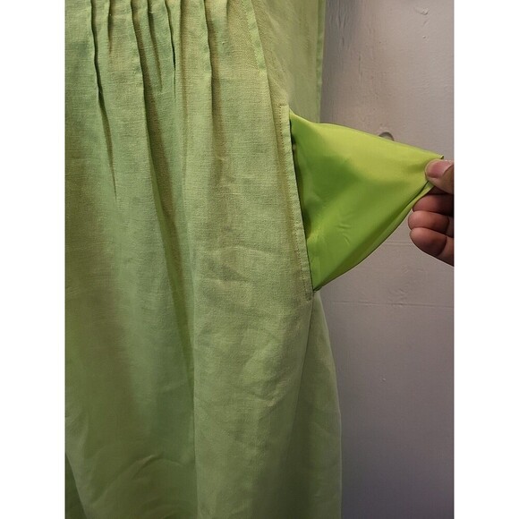 Orvis Women's Size 6/8 Shirt Sheath Dress Pleated Front Pockets Vacation Linen - Picture 5 of 7
